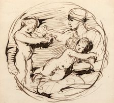 Sketch of Michelangelo's Taddei tondo, (c1823?). Creator: David Wilkie