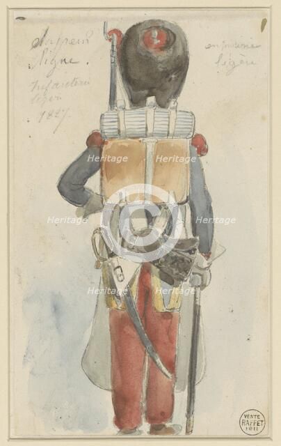 Sketch of military uniform, 1827. Creator: Auguste Raffet.