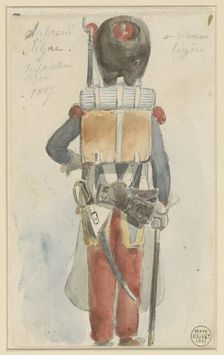 Sketch of military uniform, 1827. Creator: Auguste Raffet