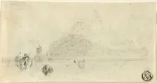 Sketch of Mont Saint Michel (recto), c. 1818. Creator: John Sell Cotman