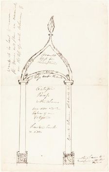 Sketch of Octagon Recess with Columns. Creator: George Cruikshank