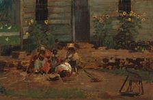 Sketch of a Cottage Yard, c. 1876. Creator: Winslow Homer