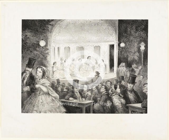 Sketch of a Café-Concert on the Rue Madame, 1857. Creator: Antoine Gustave Droz.