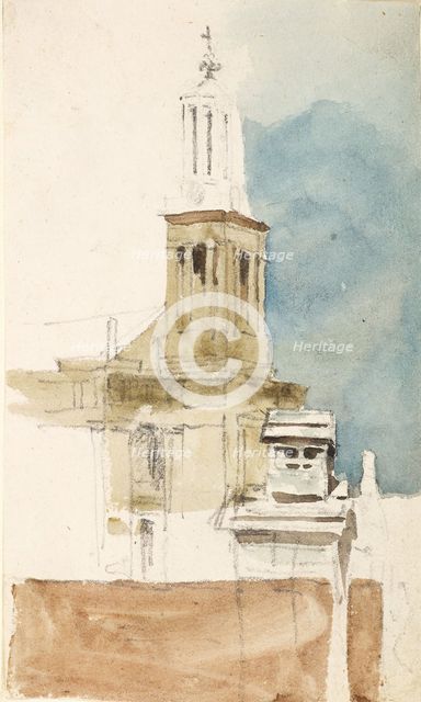 Sketch of a Church, c1840s. Creator: David Cox the Elder.
