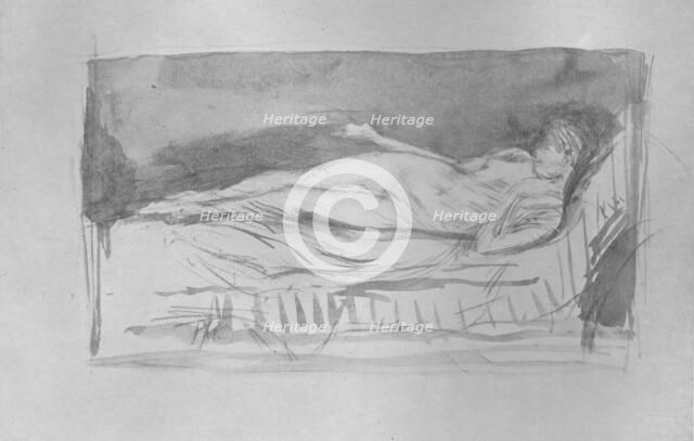 'Sketch of a Girl, Nude', c1878, (1904). Artist: James Abbott McNeill Whistler.