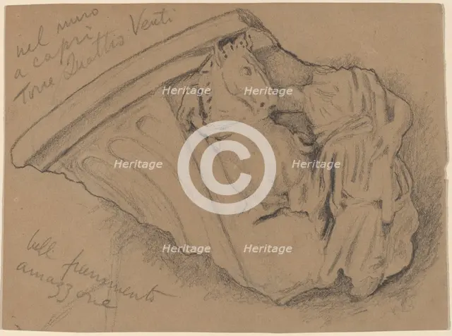 Sketch of a Fragment from a Wall in Capri, c. 1897. Creator: Elihu Vedder.