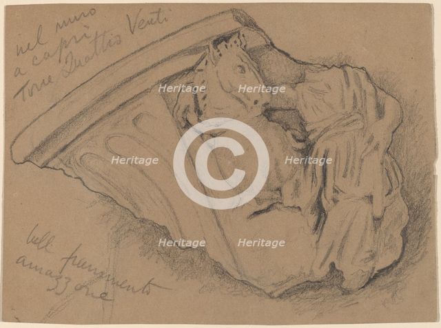 Sketch of a Fragment from a Wall in Capri, c. 1897. Creator: Elihu Vedder.
