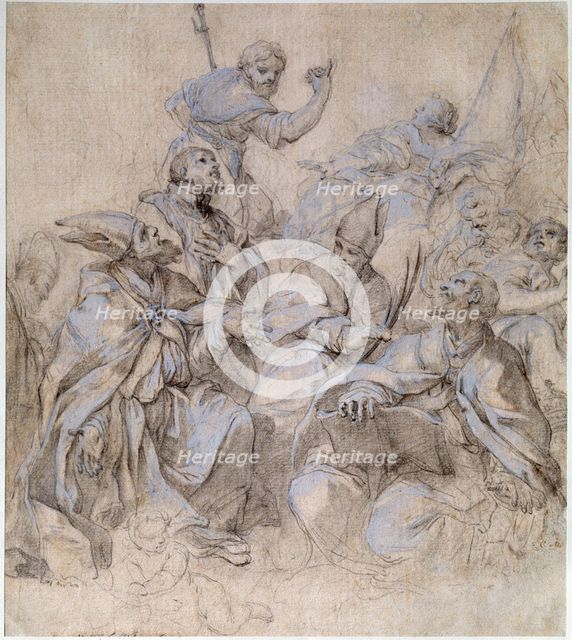 Sketch of a Fresco for the Santa Maria del Popolo Church in Rome. Creator: Maratta, Carlo (1625-1713).