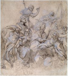 Sketch of a Fresco for the Santa Maria del Popolo Church in Rome. Creator: Maratta, Carlo (1625-1713)