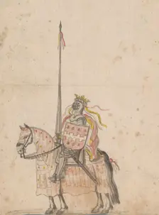 Sketch of a knight on horseback, c.1755-c.1760. Creator: Jan Brandes