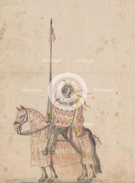 Sketch of a knight on horseback, c.1755-c.1760. Creator: Jan Brandes.