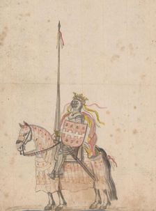 Sketch of a knight on horseback, c.1755-c.1760. Creator: Jan Brandes