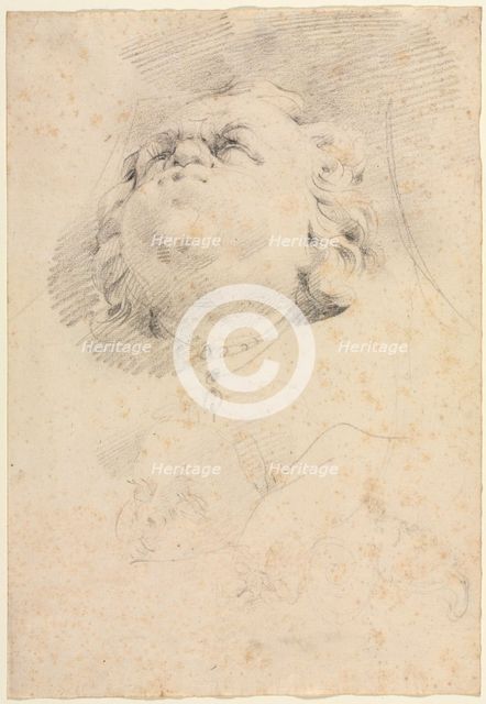 Sketch of a Heads after Giambologna's Neptune Fountain, c. 1654. Creator: Christophe Veyrier (French, 1637-1689), attributed to ; Pierre Puget (French, 1620-1694), attributed to.