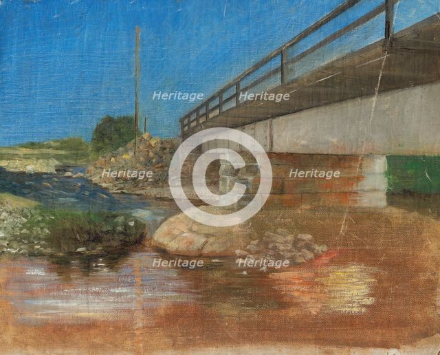 Sketch of a landscape with a bridge, 1900. Creator: Aurel Ballo.