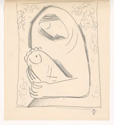 Sketch of a mother with a child in swaddlingt, 1938. Creator: Mikulas Galanda