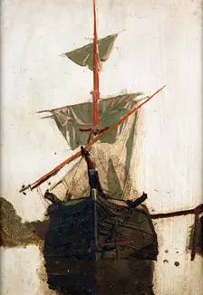 Sketch of a sailing ship no. 2, c1867-1870. Creator: Petrus van der Velden