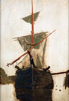 Sketch of a sailing ship no. 2, c1867-1870. Creator: Petrus van der Velden