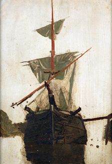 Sketch of a sailing ship no. 2, c1867-1870. Creator: Petrus van der Velden