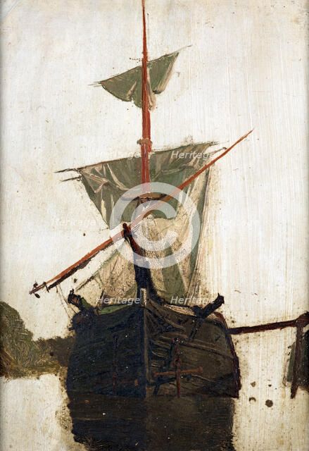 Sketch of a sailing ship  no. 2,  c1867-1870. Creator: Petrus van der Velden.