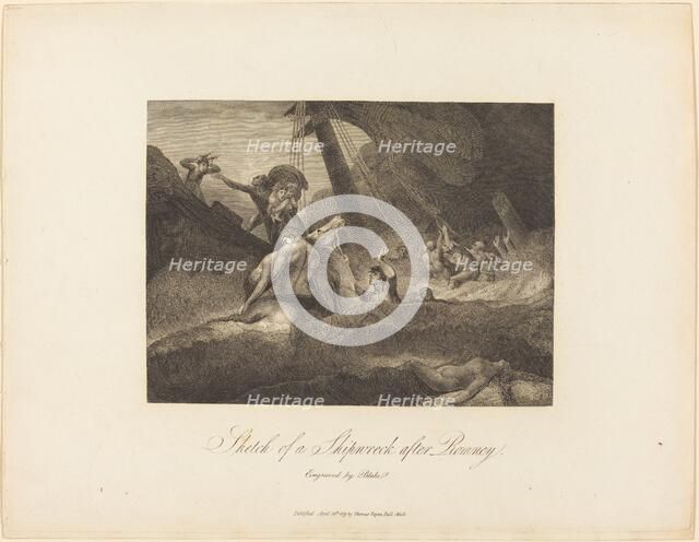 Sketch of a Shipwreck, 1809. Creator: William Blake.