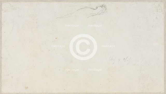 Sketch of a Sphinx [?] (verso), c. 1879-80. Creator: Luc-Olivier Merson (French, 1846-1920).