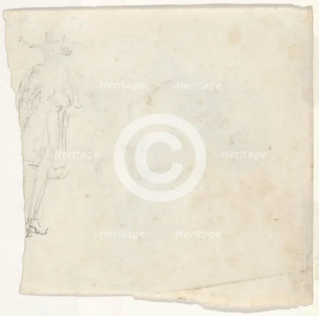 Sketch of a Standing Man [verso], 1827. Creator: William Sidney Mount.
