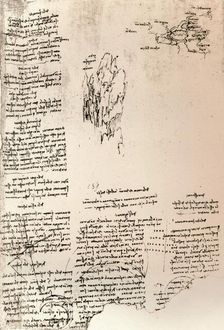 Sketch of a peak in Armenia, and a sketch map of Armenia, c1472-c1519 (1883). Artist: Leonardo da Vinci