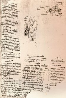 Sketch of a peak in Armenia, and a sketch map of Armenia, c1472-c1519 (1883). Artist: Leonardo da Vinci