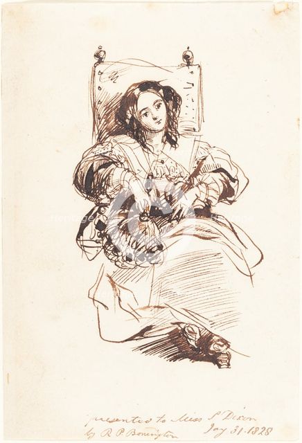 Sketch of a Woman, 1828. Creator: Richard Parkes Bonington.