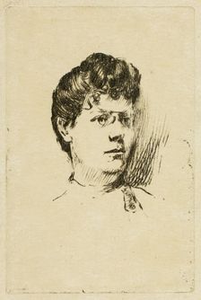Sketch of a Woman's Head, 1895-1900. Creator: Theodore Roussel
