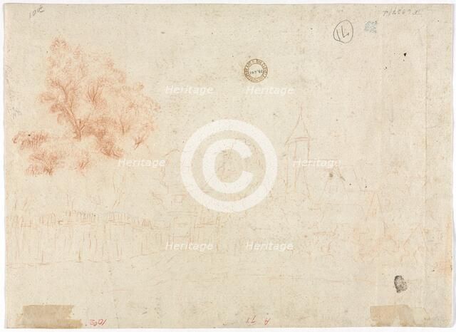Sketch of a Village (verso), 18th century?. Creator: Unknown.