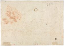 Sketch of a Village (verso), 18th century?. Creator: Unknown
