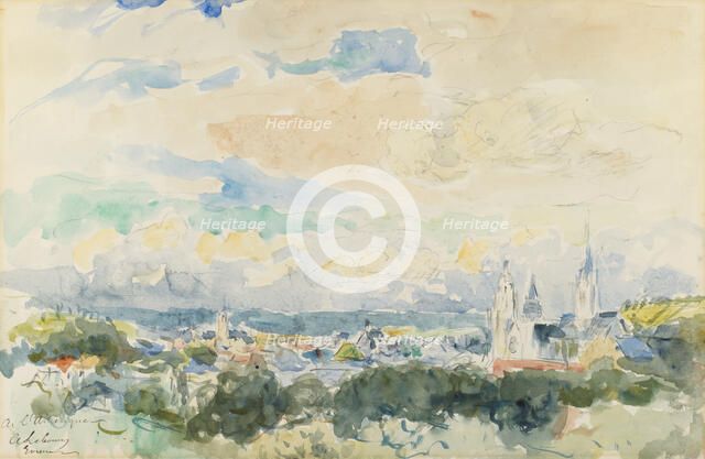 Sketch of a Village, late 19th-early 20th century. Creator: Albert Lebourg.