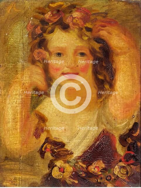 Sketch of a Young Girl (probably Miss Hobbs), c1840s. Creator: John Phillip.