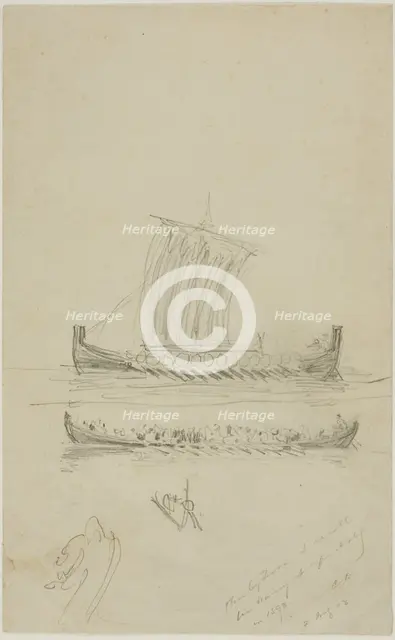 Sketch of Captain Anderson's Sailing Vessel, 1893. Creator: Anders Leonard Zorn.