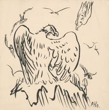 Sketch of eagles, 1940-1944. Creator: Arnold Peter Weisz-Kubincan