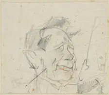Sketch of Ferdinand Marinus, c. 1857. Creator: Félicien Rops