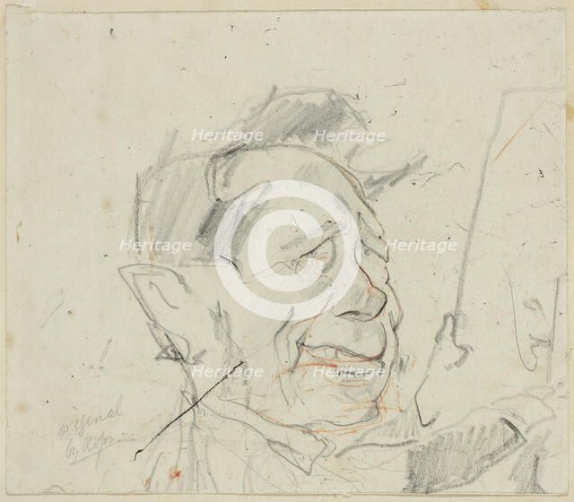 Sketch of Ferdinand Marinus, c. 1857. Creator: Félicien Rops.