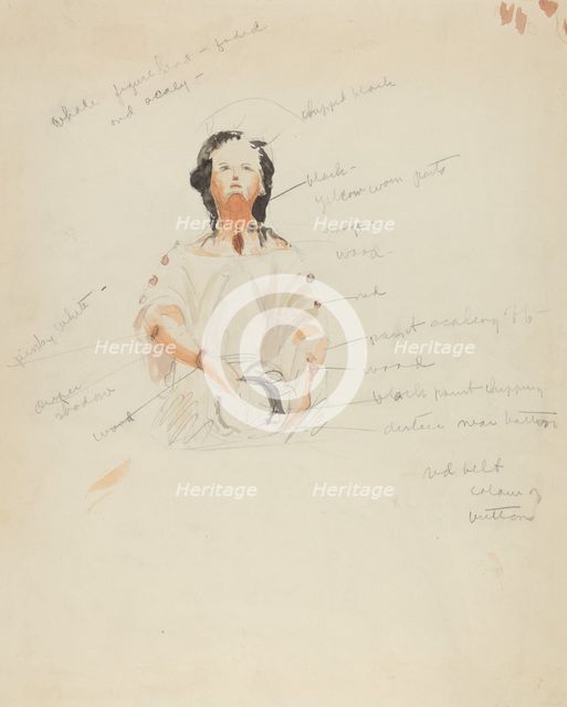 Sketch of Figurehead, 1935/1942. Creator: Unknown.