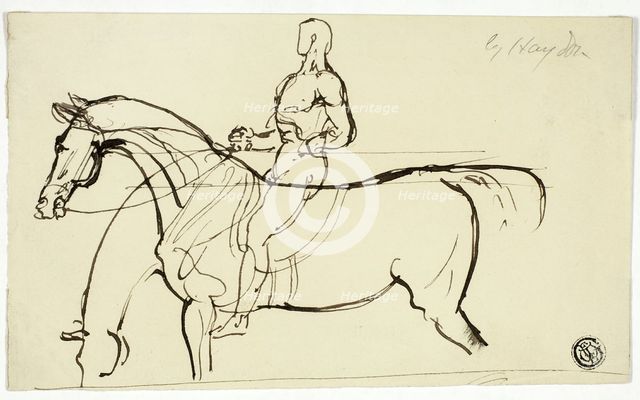 Sketch of Horse and Rider, n.d. Creator: Benjamin Robert Haydon.