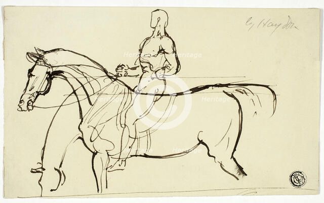 Sketch of Horse and Rider, n.d. Creator: Benjamin Robert Haydon.