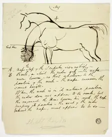 Sketch of Horse with Notations, n.d. Creator: Benjamin Robert Haydon