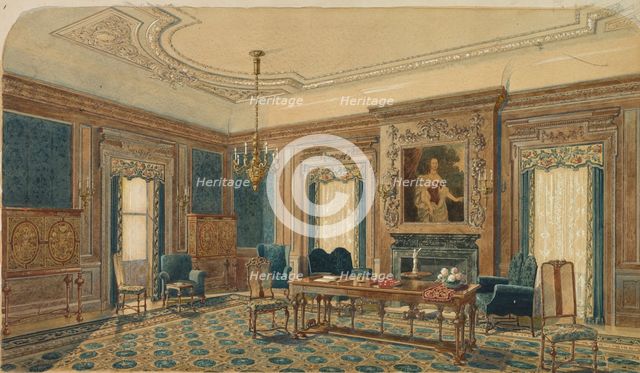 Sketch of Interior Design. Creator: August Frederick Biehle (American, 1854-1918).
