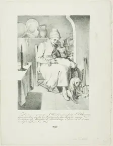 Sketch of Jean-Jacques Rousseau (recto); Forest Scene (verso), n.d. Creator: Pierre Nolasque Bergeret
