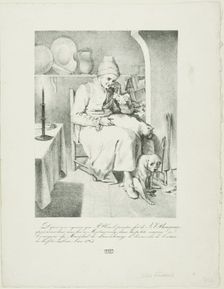 Sketch of Jean-Jacques Rousseau (recto); Forest Scene (verso), n.d. Creator: Pierre Nolasque Bergeret