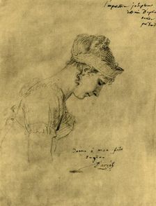 Sketch of Josephine at Napoleon's coronation, 2 December 1804, (1921). Creator: Jacques-Louis David