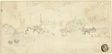 Sketch of Landscape with Cathedral, n.d. Creator: John Sell Cotman