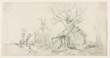 Sketch of Landscape with Cottage, c. 1630. Creator: Jan van Goyen (Dutch, 1596-1656)