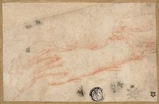 Sketch of Left Hand and Wrist, 1535/40. Creator: Parmigianino