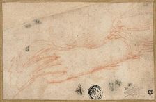 Sketch of Left Hand and Wrist, 1535/40. Creator: Parmigianino